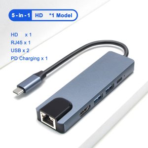 hub usb tipo c 5 in 1 hub hdtv 4k usb c para gigabit ethernet rj45 lan adaptador for macbook/mobile