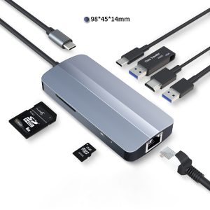 7 in 1 docking station usb3.0+usb2.0*2+hdtv+usb c pd charging +100mpbs ethernet port usb hub 3.0 splitter 7 port usb data hub