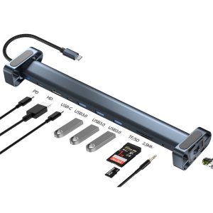 multi port 10 in 1 usb c hub docking station type c usb 3.0 sd/micro card reader rj45 laptop usb hub type c adapter