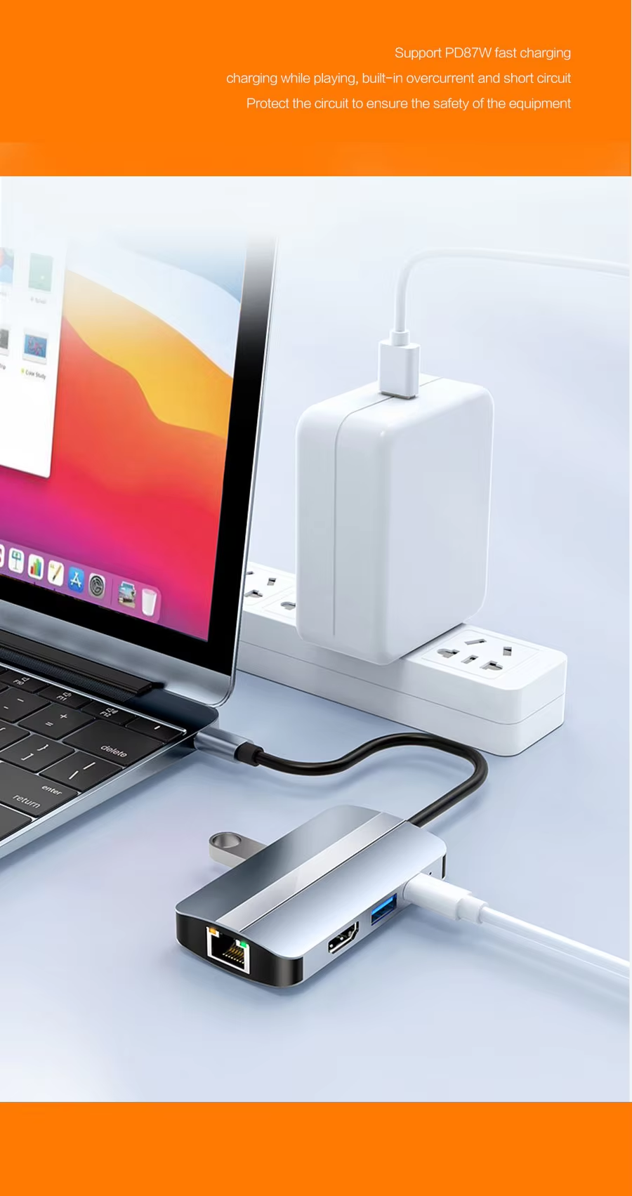 6 in1 hub usb3.0+usb2.0*2+hdtv+usb c pd charging +100mpbs ethernet port type c hub laptop pc type c docking station 6 in1 hub usb3.0+usb2.0*2+hdtv+usb c pd charging +100mpbs ethernet port type c hub laptop pc type c docking station