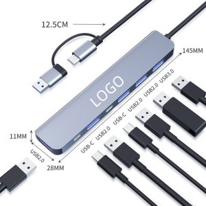 aluminum 7 in 1 usb c hub usb 3.0 & 2.0 multiport dock station type c splitter pd adaptador usb hub
