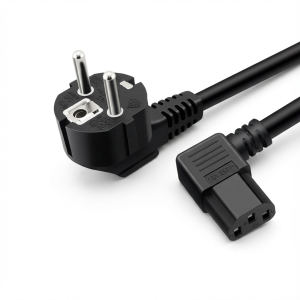 3 pin eu standard angled power cord plug cca copper power electric connector cord cable