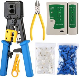 rj45 rj11 wire stripper crimping tool for 4p 6p 8p modular plug crimping tool with lan cable tester