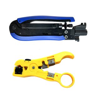 rg6/59 coaxial cable stripping pliers combination tool set f bnc rca connector crimper crimping pliers set