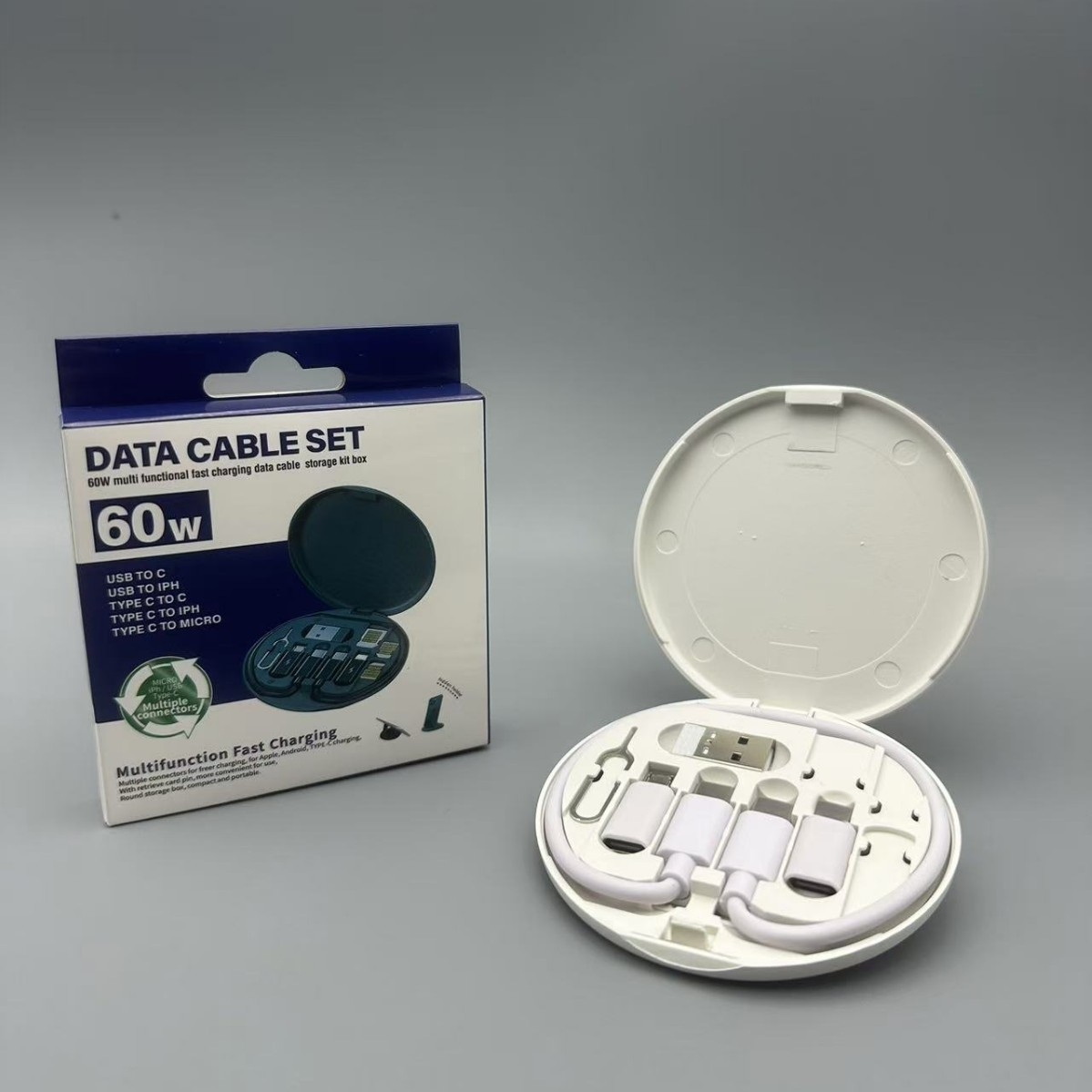 6 in 1 circle box multifunction usb charging adapter cable kit travel adapter kit tray data cable set for traveling 6 in 1 circle box multifunction usb charging adapter cable kit travel adapter kit tray data cable set for traveling