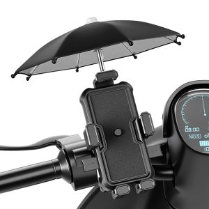 electric vehicle navigation phone stand waterproof bicycle motorcycle riding mobile phone holder with umbrella