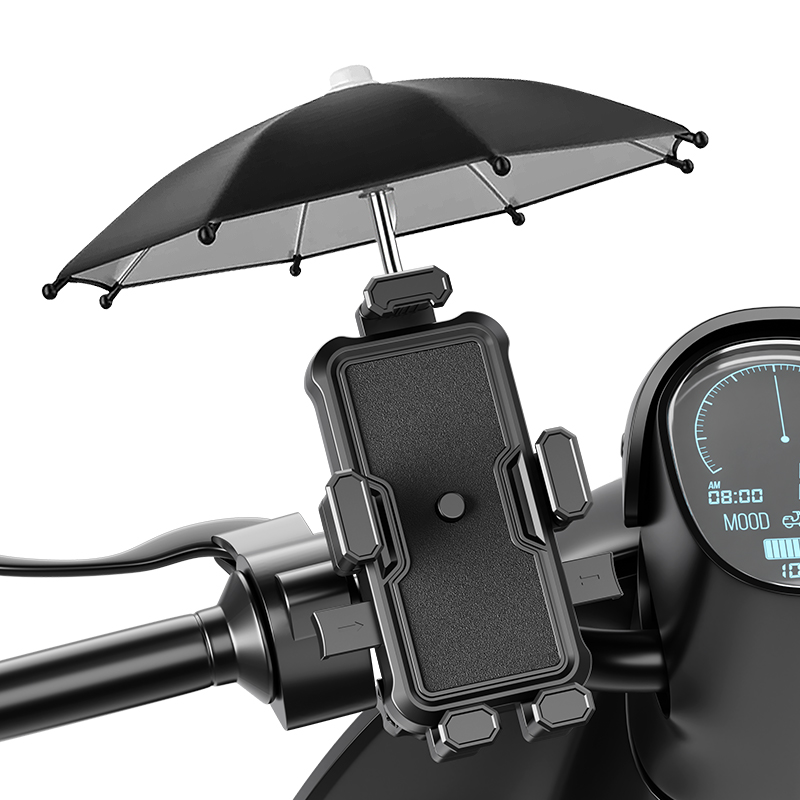 electric vehicle navigation phone stand waterproof bicycle motorcycle riding mobile phone holder with umbrella electric vehicle navigation phone stand waterproof bicycle motorcycle riding mobile phone holder with umbrella