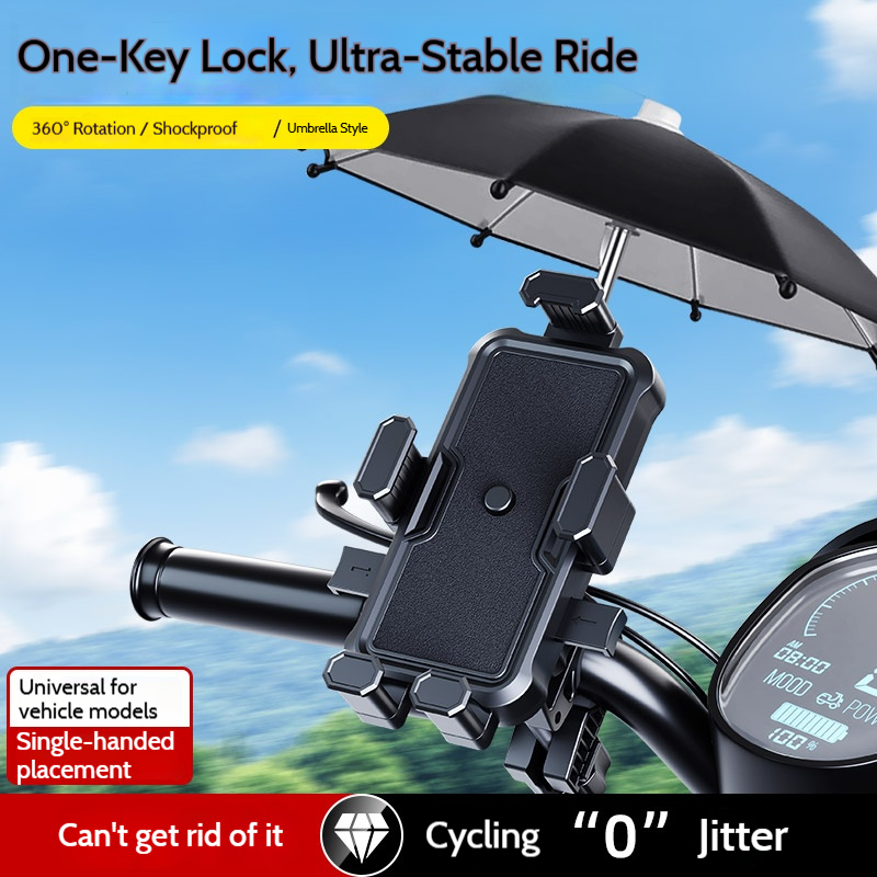 electric vehicle navigation phone stand waterproof bicycle motorcycle riding mobile phone holder with umbrella electric vehicle navigation phone stand waterproof bicycle motorcycle riding mobile phone holder with umbrella