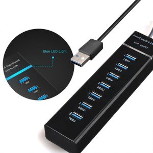 7 port usb hub data transfer multiport cable adapter power charging usb3.0 hub splitter adapter docking station for laptop