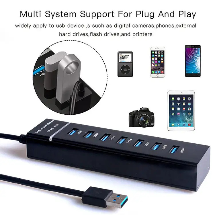 7 port usb hub data transfer multiport cable adapter power charging usb3.0 hub splitter adapter docking station for laptop 7 port usb hub data transfer multiport cable adapter power charging usb3.0 hub splitter adapter docking station for laptop