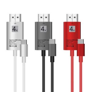 2m type c to hdmi adapter converter ultra hd 4k 60hz type c to hd 2.0 cable nylon braid usb c to hdmi cable