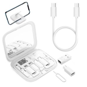 tray 6 in 1multi usb charging cable conversion set ios/type c/micro usb adapter usb cable storage box