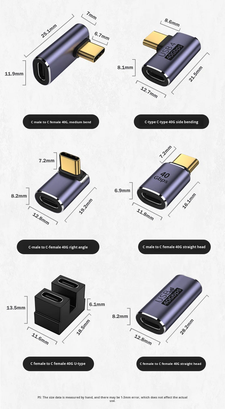 usb type c adapter u4 model 40g thunderbolt 3 usb 8k audio and video transmission 100w current otg usb c adapter usb type c adapter u4 model 40g thunderbolt 3 usb 8k audio and video transmission 100w current otg usb c adapter