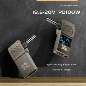 pd 65w usb c female to dc5.5 square adapter 20v 5a otp protection compatible with dell lenovo hp asus laptops