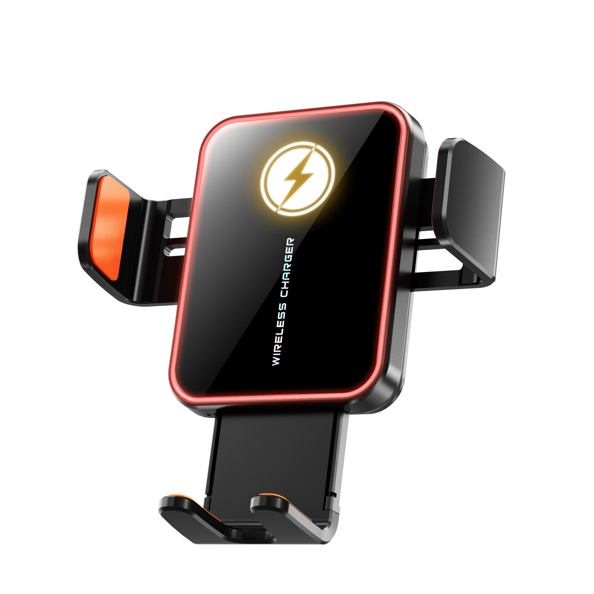 2 in 1 mini in car phone holder small touch button clamping 15w car wireless charger with ambient light 2 in 1 mini in car phone holder small touch button clamping 15w car wireless charger with ambient light