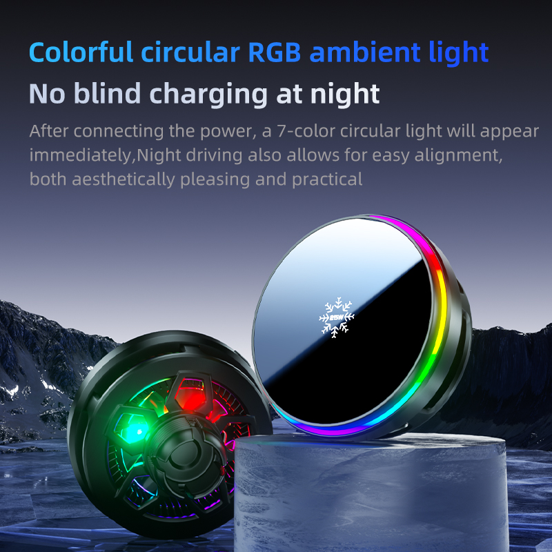semiconductor refrigeration 25w s32pro super wireless charging strong magnetic car phone holder with colorful breathing light semiconductor refrigeration 25w s32pro super wireless charging strong magnetic car phone holder with colorful breathing light