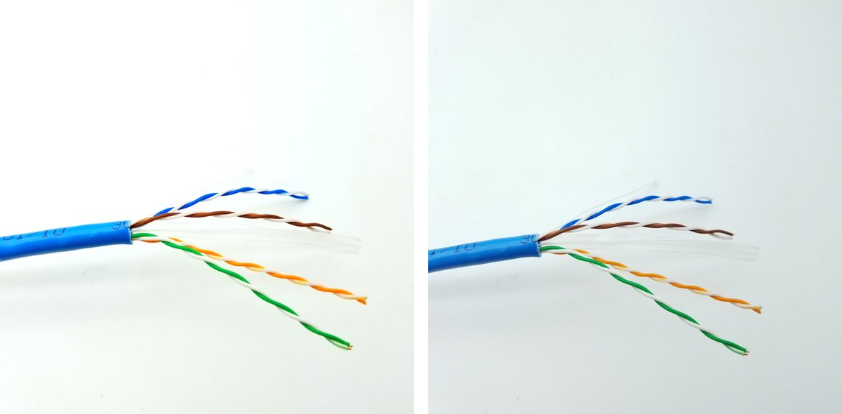 CCA vs Pure Copper LAN Cable: What to Check Before Ordering 305m Boxes Compliant Cat6 cable beside a non-compliant Cat6 cable, conductor and jacket comparison