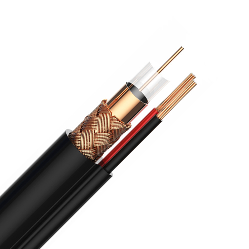 RG59+2C siamese CCTV cable black jacket structure