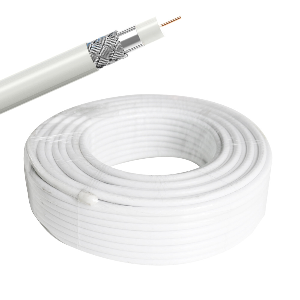 wht coax coil RG59 coaxial cable white jacket coil
