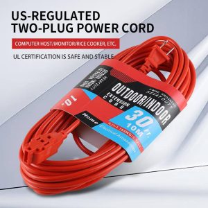 110v 2 prong us extension cord with sockets, cca power cable for south america